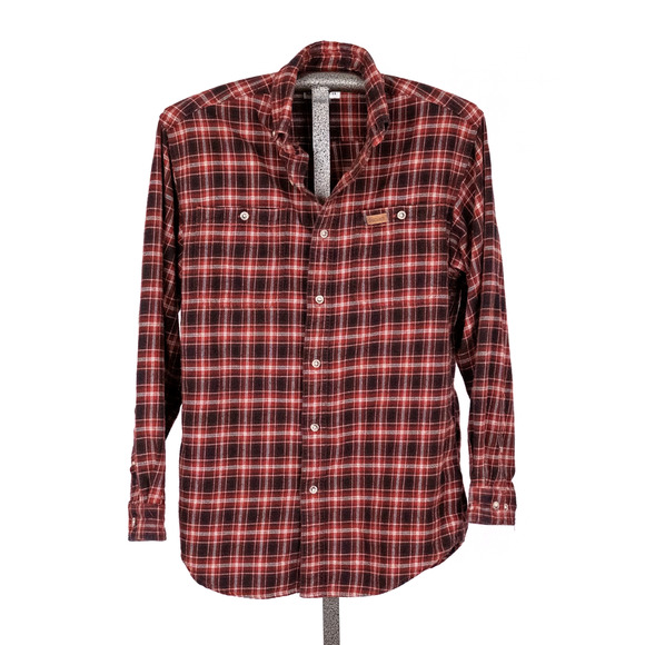 Carhartt Men's Classic Cotton Flannel SMALL Red Plaid Cabin Gorpcore Rugged - Picture 1 of 6